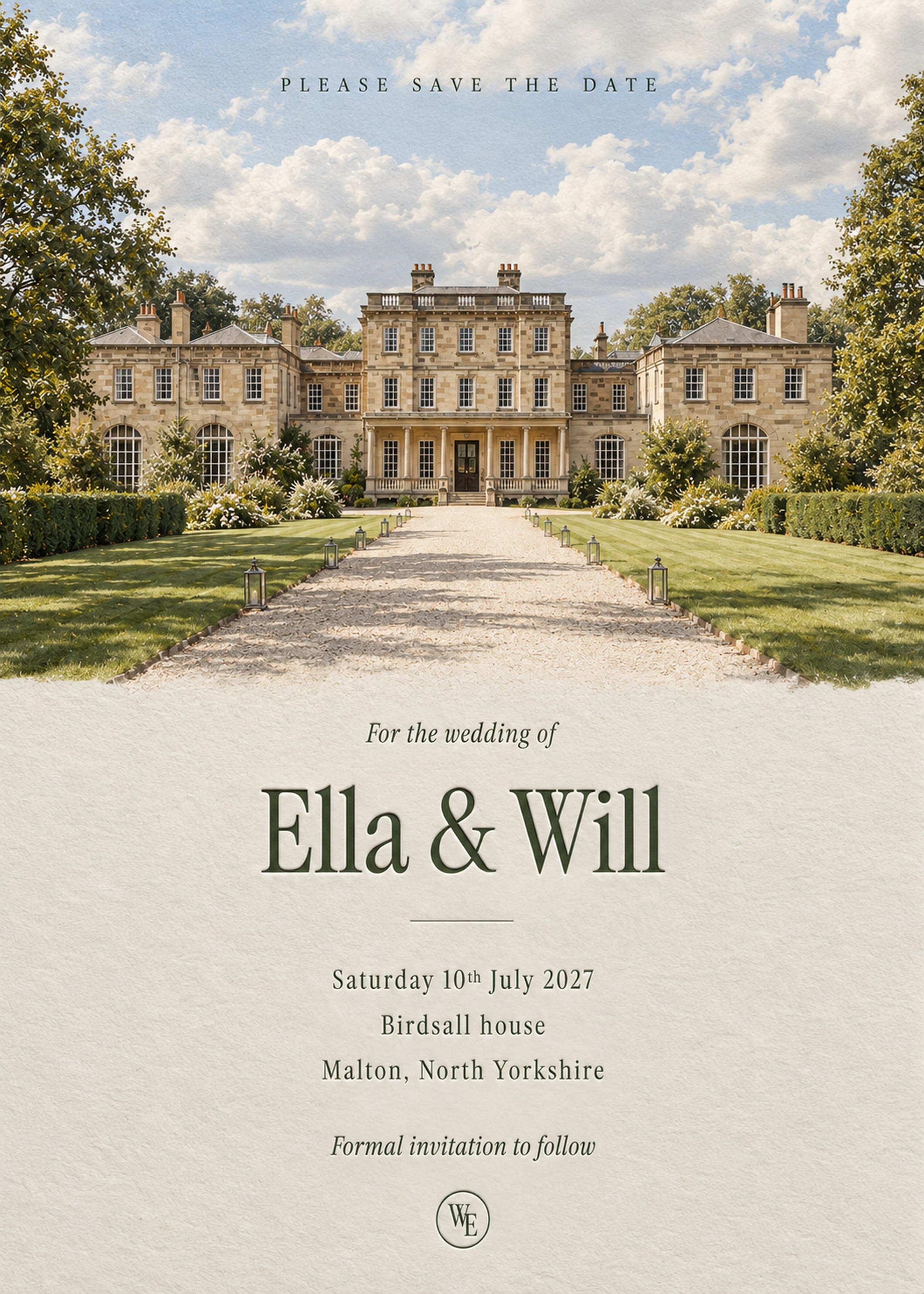 Ella and Will save the date card